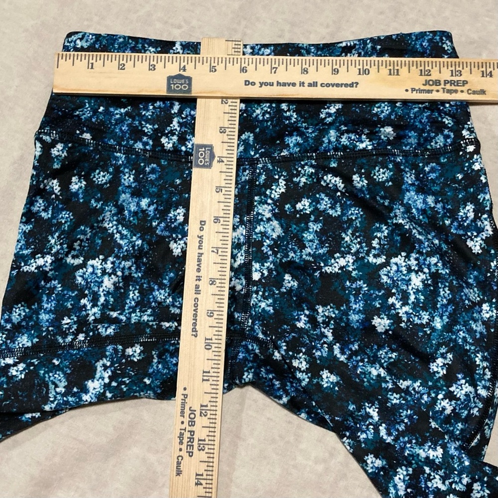 ZELOS Blue and Black Floral Leggings - Picture 2 of 14
